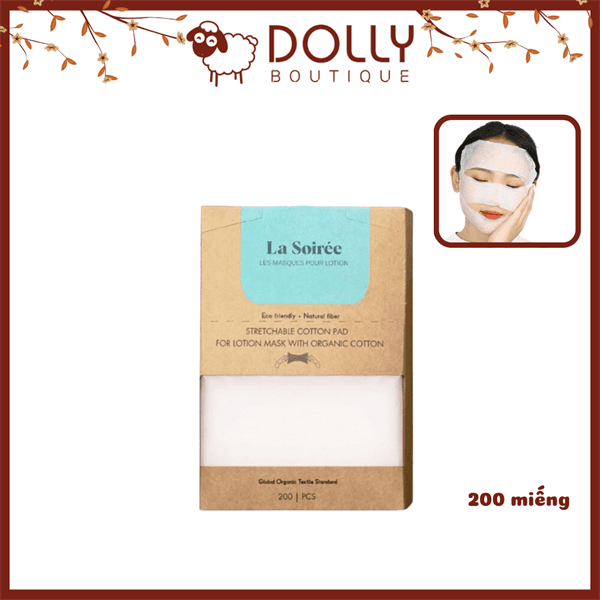 Bông Đắp Lotion Mask LA SOIREE With Organic Cotton 200 miếng