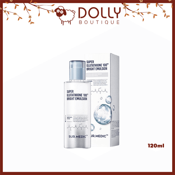 Sữa Dưỡng Trắng Da Sur.Medic+ Super Glutathione 100 Bright Emulsion 120ml