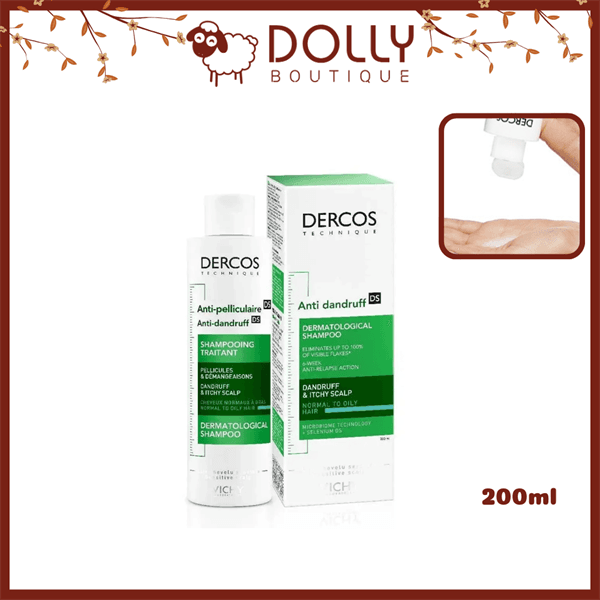 Dầu Gội Vichy Dercos Anti-Dandruff Advanced Action Shampoo Normal to Oily Hair 200ml